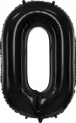 Image de Ballon 86cm chiffre 0 noir