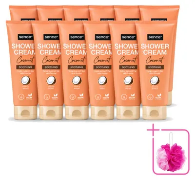 Obrázek produktu pro 12 kusů Sence Coconut, hydratační sprchový krém, 200 ml, výhodný balení