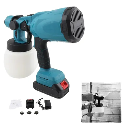 Obrázek produktu pro Akumulátorový stříkací nátřek, objem 800 ml, výkon 120 W, napětí 18 V, 3 režimy stříkání, velikosti trysek 1.0/1.8/2.5 mm