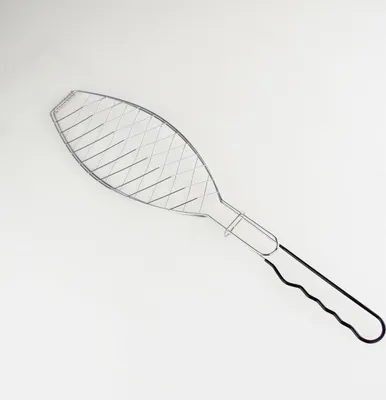 Produktbild von Fischbräter, Gesamtgröße 41 x 14cm, mit beschichtetem Griff , Fischwender, Fischgriller, Grillfischklammer