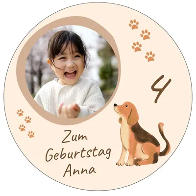 Produktbild von Tortenaufleger essbar individuell Geburtstag Hund Tiere 20cm Fondant