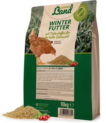 Produktbild von HÜHNER Land Hühnerfutter – Winterfutter für Hühner 10kg I Hühner Winterkorn, Hühnerfutter Ohne Gentechnik und Zusätze, Alleinfutter winterfit, für Immunsystem & Stoffwechsel
