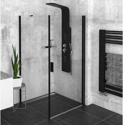 Obrázok produktu pre Zoom Line Čierny rohový sprchový kút 900x900mm L/R variant