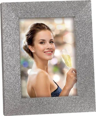Zdjęcie produktu dla ZEP Broadway ramka na zdjęcia 20x30 cm, srebrna, z płaską ramką z MDF i podstawką