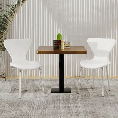 Produktbild von Esszimmerstuhl - Stuhl - Schalenstuhl - Küchenstuhl - Wohnzimmerstuhl - Set aus 2 - Weißes Samt