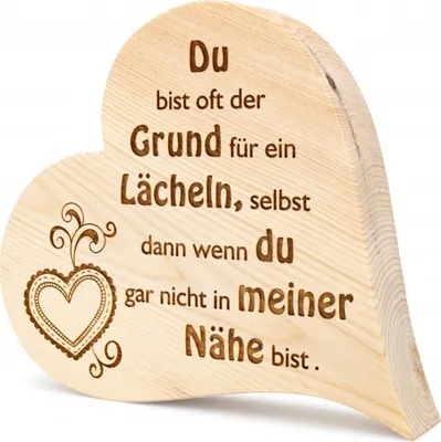 Produktbild von Zirbenherz Du bist oft der Grund 20cm