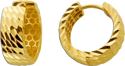 Produktbild von Creolen Gelbgold 333 8 Karat diamantiert halbmassiv
