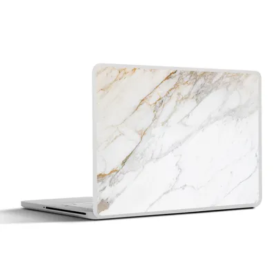 Produktbild von MuchoWow® Laptop Aufkleber Sticker Cover Marmor - Stein - Weiß - Gold - Marmoroptik - Stein - Luxus 32.5x23.5 cm - Sticker für Laptop - Selbstklebend