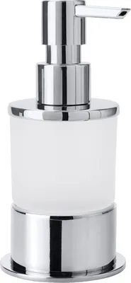Produktbild von BOMEGA Glasseifenspender frei stehend Messing Chrom poliert 80x160x80 mm, 200 ml für Bad & Küche >> freistehend anwendbar