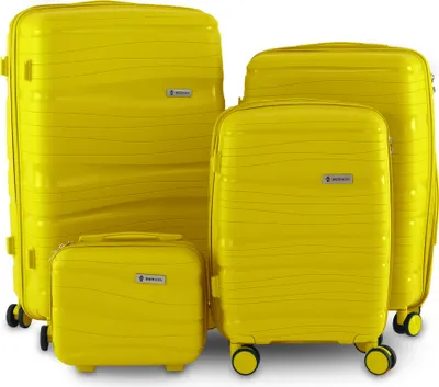 Produktbild von Berwin Reisekoffer Hartschalenkoffer Trolley Modell Torna Tropic Gelb 4er Set MS-19831