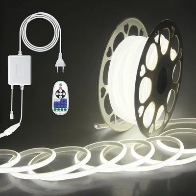 Obrázek produktu pro 20 m stmívatelných LED pásků studené bílé barvy s dálkovým ovládáním – flexibilní osvětlení pro vnitřní i venkovní použití