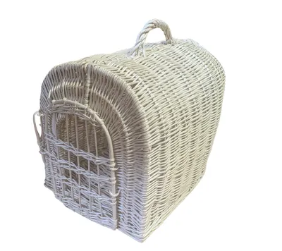 Produktbild von Transportkorb aus Weide Weiß 45x35x45 cm Käfig für Katze Hund