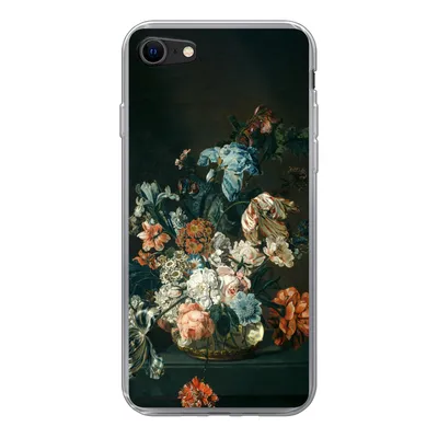 Produktbild von MuchoWow® Handyhülle Schutzhülle Hülle für iPhone 7 Stilleben mit Blumen - Alte Meister - Kunst Silikon Softcase Handy Hülle - Kartenhalter