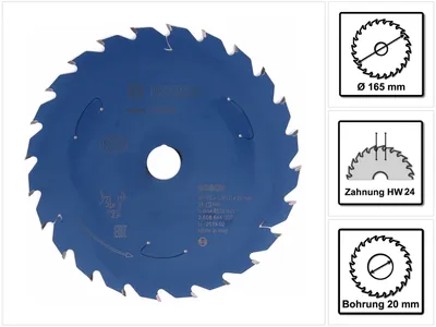 Obrázek produktu pro Bosch 2 608 644 507, Tvrdé dřevo, Měkké dřevo, 16,5 cm, 2 cm, 1 mm, 8500 ot/min, 1,5 mm
