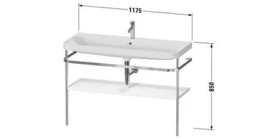 Produktbild von Waschtischset HAPPY D.2 PLUS 1175x490mm ohne Hahnloch taupe supermatt ohne Hahnloch taupe supermatt