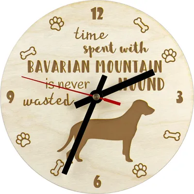 Image de Chien de montagne bavarois - horloge avec chien, horloge en bois gravée, horloge personnalisée Art-Dog