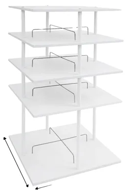Productafbeelding van Schoenenrek, 360° draaibaar, multifunctionele opbergoplossing, 4 niveaus, wit