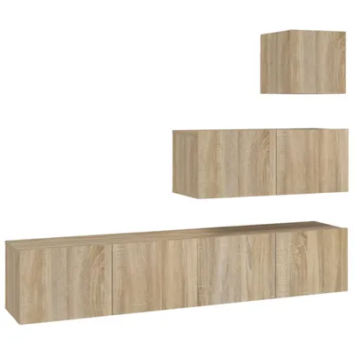Produktbild von 4-tlg. TV-Schrank-Set Sonoma-Eiche Holzwerkstoff