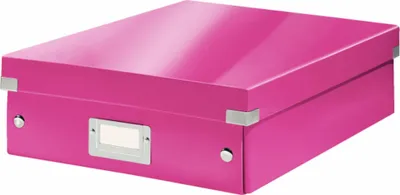 Produktbild von Stredná organizačná krabica Click & Store metalická ružová