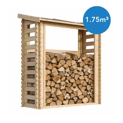 Obrázek produktu pro Stojan na palivové dřevo - 1,75 m3 - Š86xL184xV200 cm - Venkovní stojan na palivové dřevo - Držák dřeva na zahradu - Kontejner na kola / přístřešek - Vodotěsná střecha - TIMBELA M201