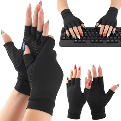 Productafbeelding van FIT4MED | Sportieve handschoenen - Zwart - Maat L - Antislipstroken - Vingerloze constructie