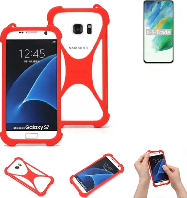 Produktbild von K-S-Trade Handy-Hülle kompatibel mit Samsung Galaxy S21 FE Exynos Schutz-Hülle Bumper Silikon Schutz Hülle Cover Case Silikoncase Silikonbumper TPU