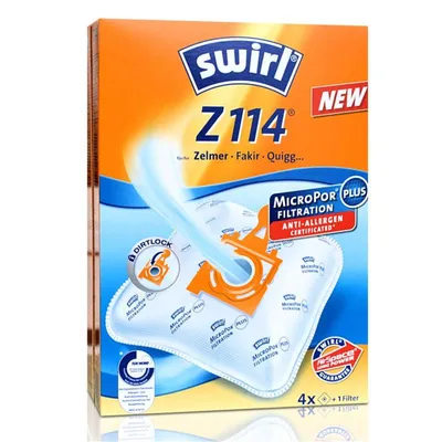 A product box for Swirl Z 114 vacuum cleaner bags.