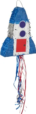 Produktbild von Relaxdays Raketen Pinata, zum Aufhängen, Kinder, Mädchen & Jungs, Geburtstag, Piñata zum selbst Befüllen, Weltraum, bunt