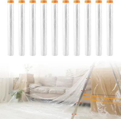 Zdjęcie produktu dla Folia malarska 4x5 m, 10 sztuk, 200 m², przezroczysta PE, do remontu