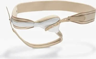 Produktbild von Bort Federbruchband HerniaFix, elastisch, anatomische Pelotte, kurze Feder, beige>>>>100 cm links