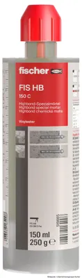 Produktbild von fischer Highbond-Spezialmörtel FIS HB, 150 ml