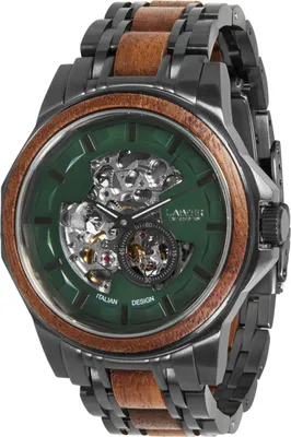 Produktbild von LAiMER Herrenuhr 0186 Aurel Automatik Nussbaumholz, anthrazit