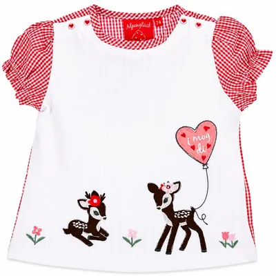 Produktbild von BONDI Baby Mädchen T-Shirt "Bambi" 86753 | Weiß Rot Größe: 74