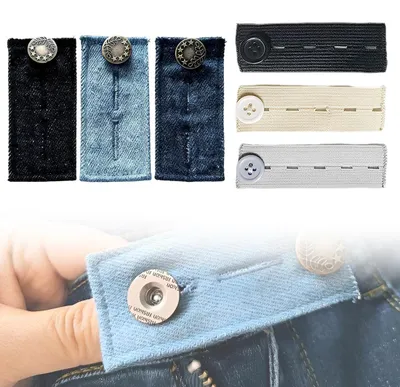6 Jeansknöpfe mit elastischen Verlängerungen für Hosen