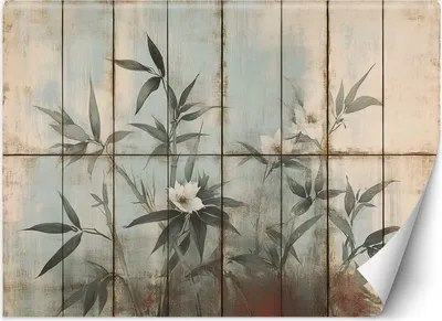 Produktbild von Vlies fototapete Stengel Pflanzen und Blumen Pastell Hintergrund 450x315 cm Feeby Beige inkl. Kleber einfache Montage