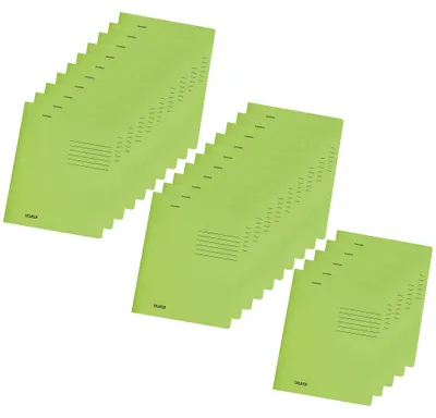 Zdjęcie produktu dla FALKEN, 25 sztuk, segregator szyty, intensywny kolor, wykonany z kartonu pochodzącego z recyklingu, format A4, kolor zielony