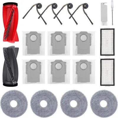 Immagine prodotto di Set di accessori per aspirapolvere robot - 17 pezzi - spazzola per la testa - sacchetto raccoglipolvere - filtri - panni per la pulizia