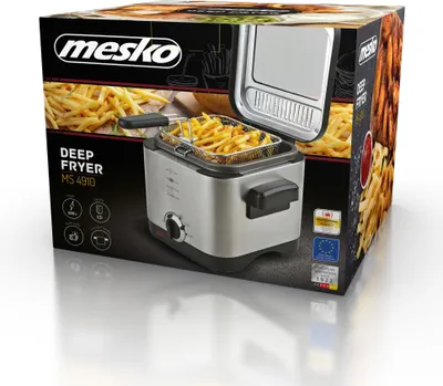 Obrázek produktu pro Mesko Home MS 4910, Fritéza, 1,5 l, Samostarný, Černá, Saténová ocel, Otočné, Samostatné