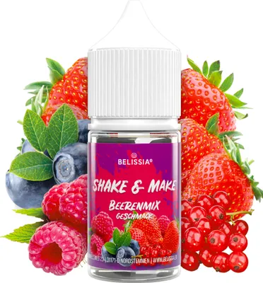 Produktbild von Belissia Shake and Make Beerenmix - 30 ml hochdosiertes Lebensmittelaroma - zum Nachfüllen - Für Backen, Speisen, Getränke, Shakes, DIY uvm