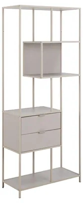 Produktbild von Seaford Regal 2 Schubladen 4 Regale grau.