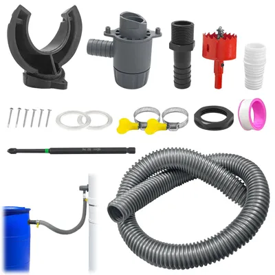 Produktbild von Regenwasserauffangsystem 75-110 mm - Grau - PVC - Für Regenrinnen und Regentonnen