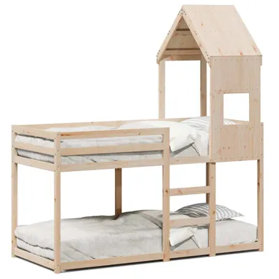 Immagine prodotto di Letto a castello con tetto 75x190 cm in legno di pino massiccio