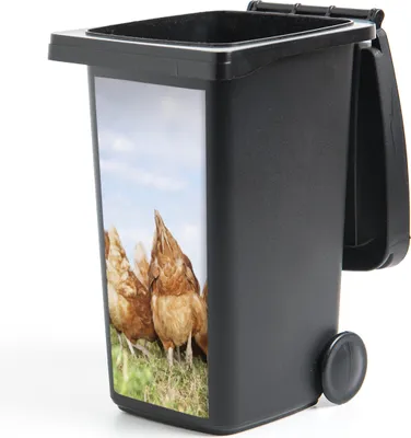 Produktbild von MuchoWow® Mülltonnenaufkleber Hühner auf dem Feld 38x80 cm - Behälteraufkleber - Mülleimer-Aufkleber - Container-Aufkleber