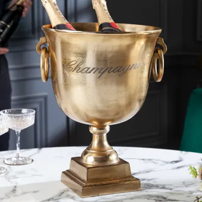 Produktbild von Eleganter Champagner Kühler CHAMPAGNE 40cm gold Flaschenkühler