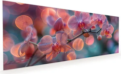 Produktbild von Küchenrückwand Spritzschutz Glas mit Motiv Orchidee Bokeh 40 x 40 cm