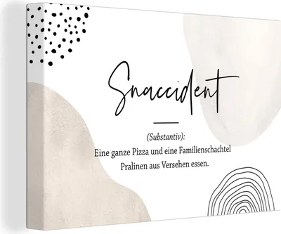Produktbild von OneMillionCanvasses® - Leinwandbilder - 150x100 cm, Sprichwörter - Zitate - Snaccident - Wörterbuch - Snaccident Definition, Wandbilder Kunstdruck Wanddekoration - Foto auf Leinwand