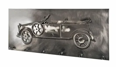 Image de Portemanteau mural Haku, noir-nickel - Dimensions : 80 cm x 13 cm x 35 cm ; 32814