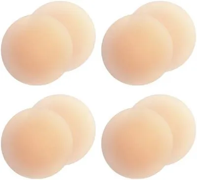 Produktbild von Ultra Dünne Damen Nippel Covers Wiederverwendbar und Selbstklebende Nippel Abdeckungen aus Silikon Aufkleber Nippelabdeckungen - Rund, 8cm