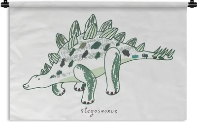 Produktbild von MuchoWow® Wandteppich Wandbehang Kinderzimmer - Dinosaurier - Stegosaurus - Junge - Mädchen - Kind 60x40 cm Tapisserie Dekoration Wandtuch - Wanddekorationen