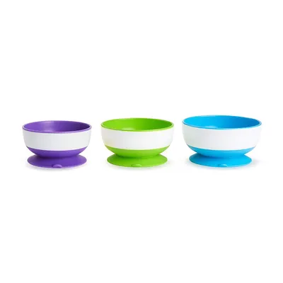 Produktbild von Munchkin Stay Put Suction Bowls, Blau, Grün, Violett, 6 Monat( e), Kunststoff